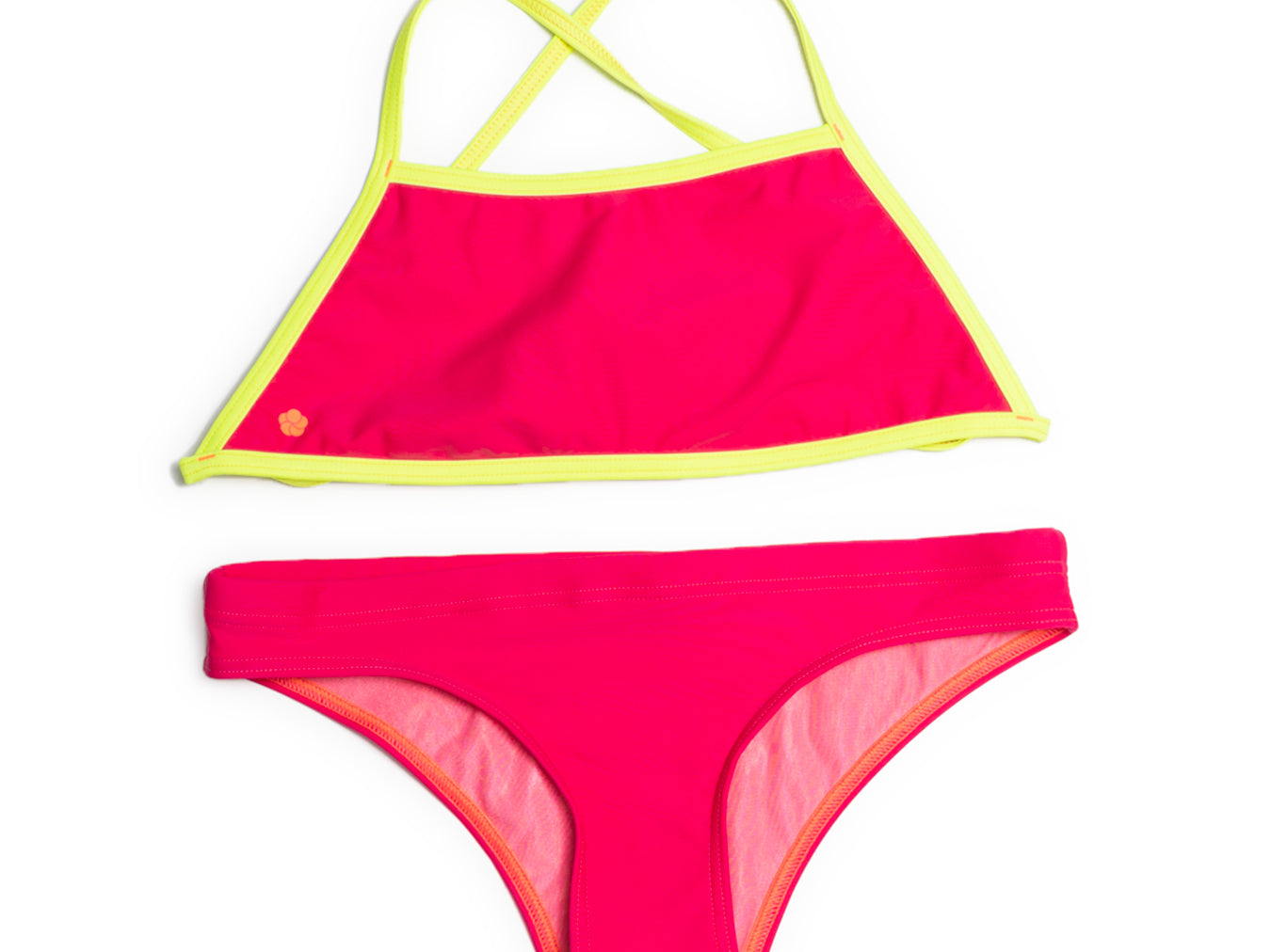 Magenta Ribbed V Front Bikini Bottom