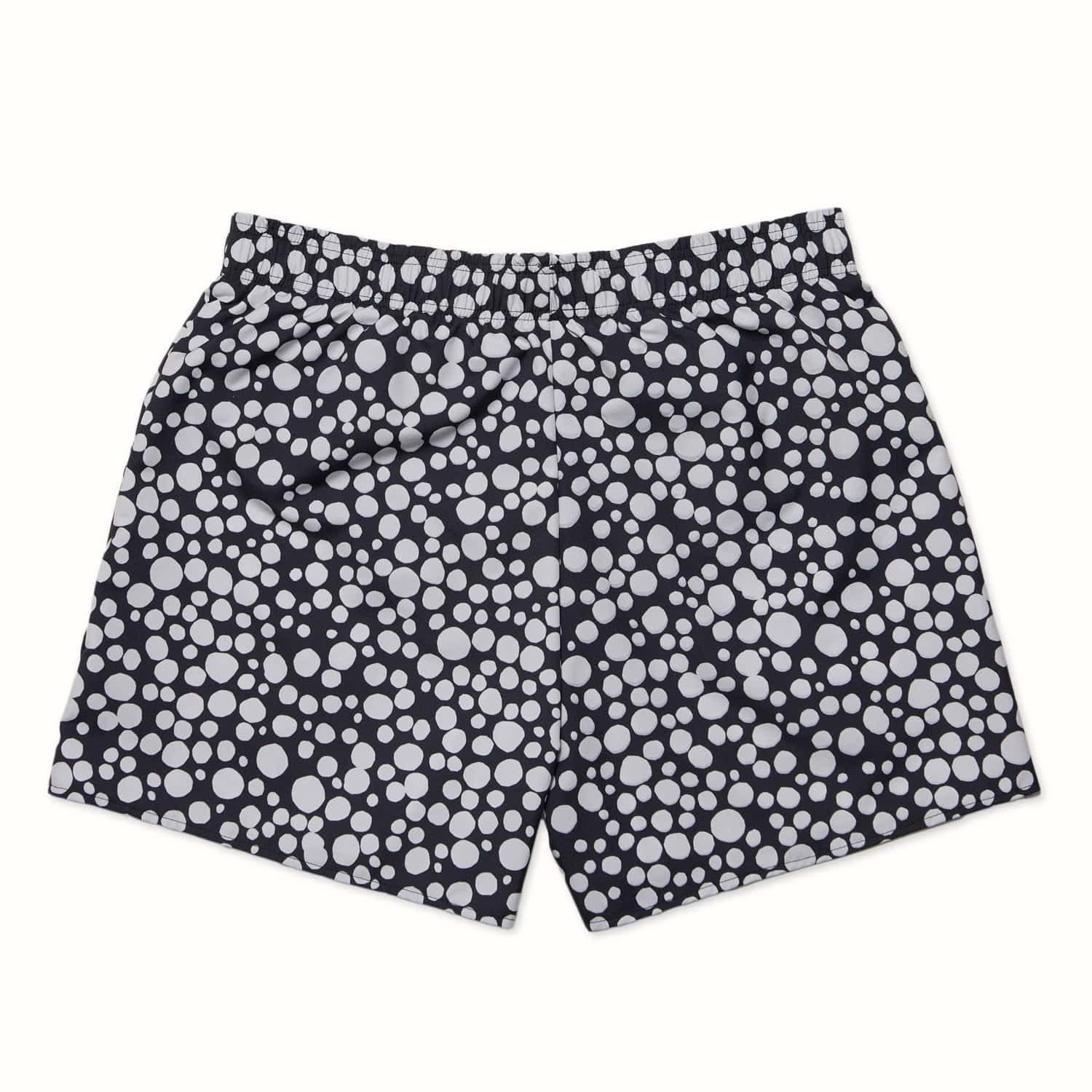 Navy Drunken Polka Dot Mens Swim Run Short Back