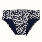 Navy Drunken Polka Dot Swim Trunks