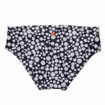 Navy Drunken Polka Dot Swim Trunks Back