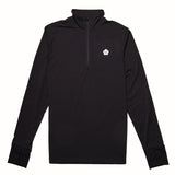 Mens Black Half Zip Long Sleeve Top