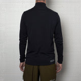 Mens Black Half Zip Long Sleeve Top