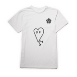 Mens White Short Sleeve Cotton Heart Print T-shirt Sample