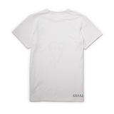 Mens White Short Sleeve Cotton Heart Print T-shirt Sample